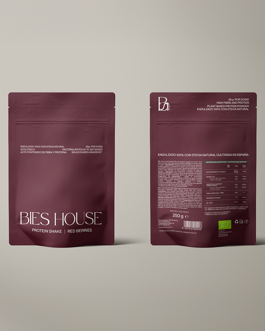 Nuevo- Batido de proteína BIES HOUSE - Sabor Frutos Rojos