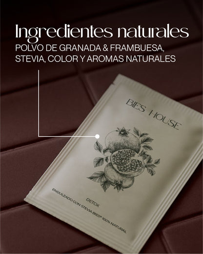 Bebida Instantánea DETOX–Sabor Granada & Frambuesa