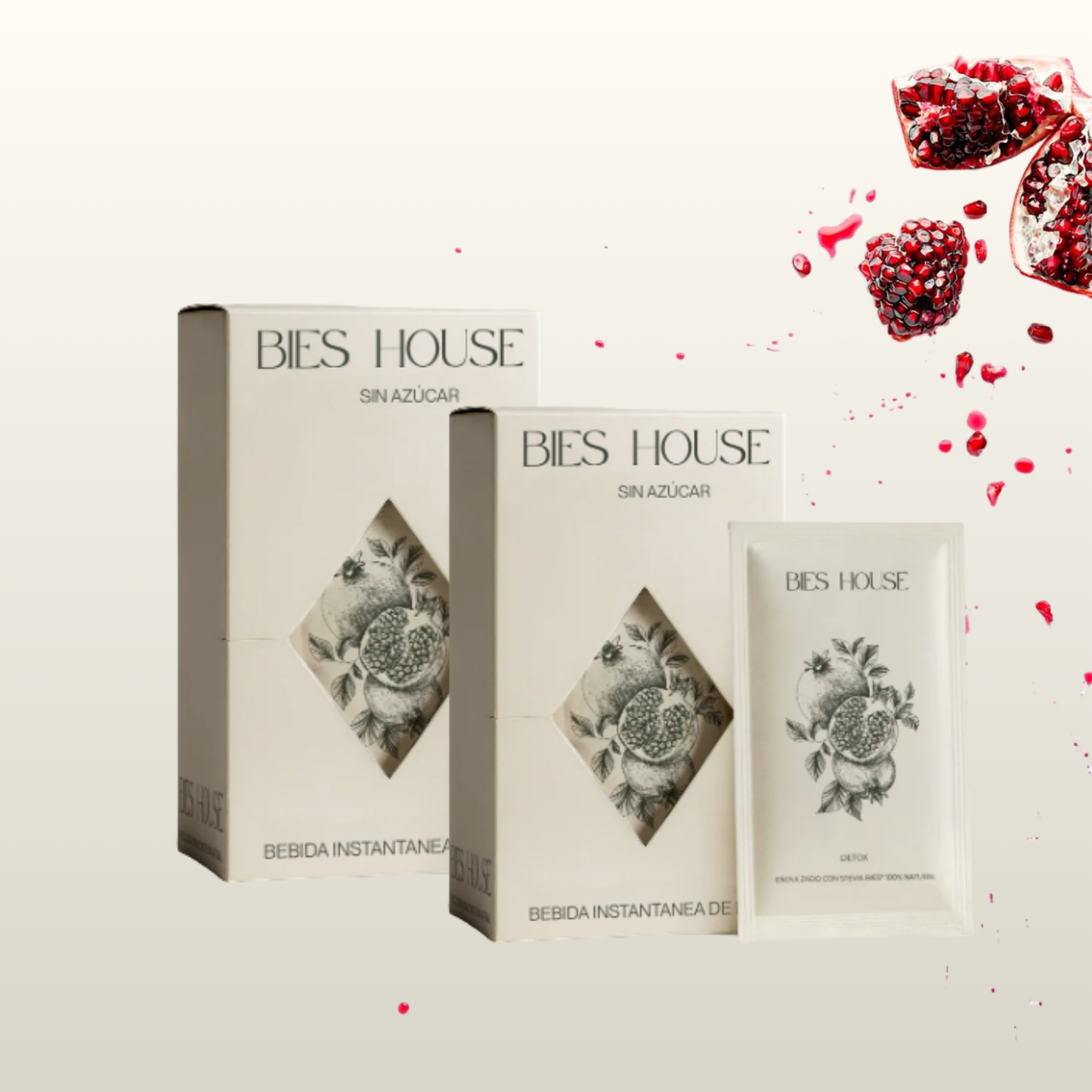 2xBebida Instantánea DETOX sabor Granada & Frambuesa