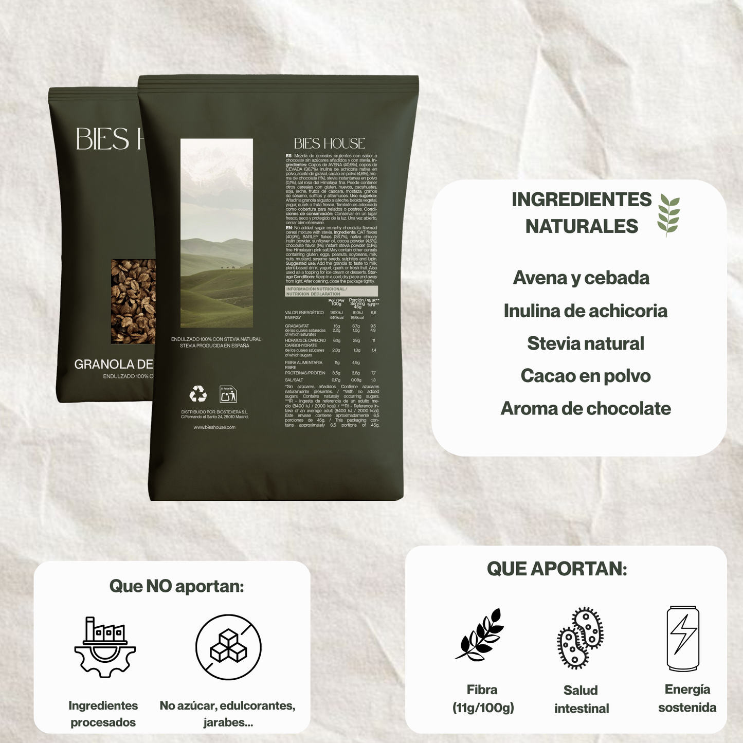 2xGranola BIES HOUSE sabor Chocolate