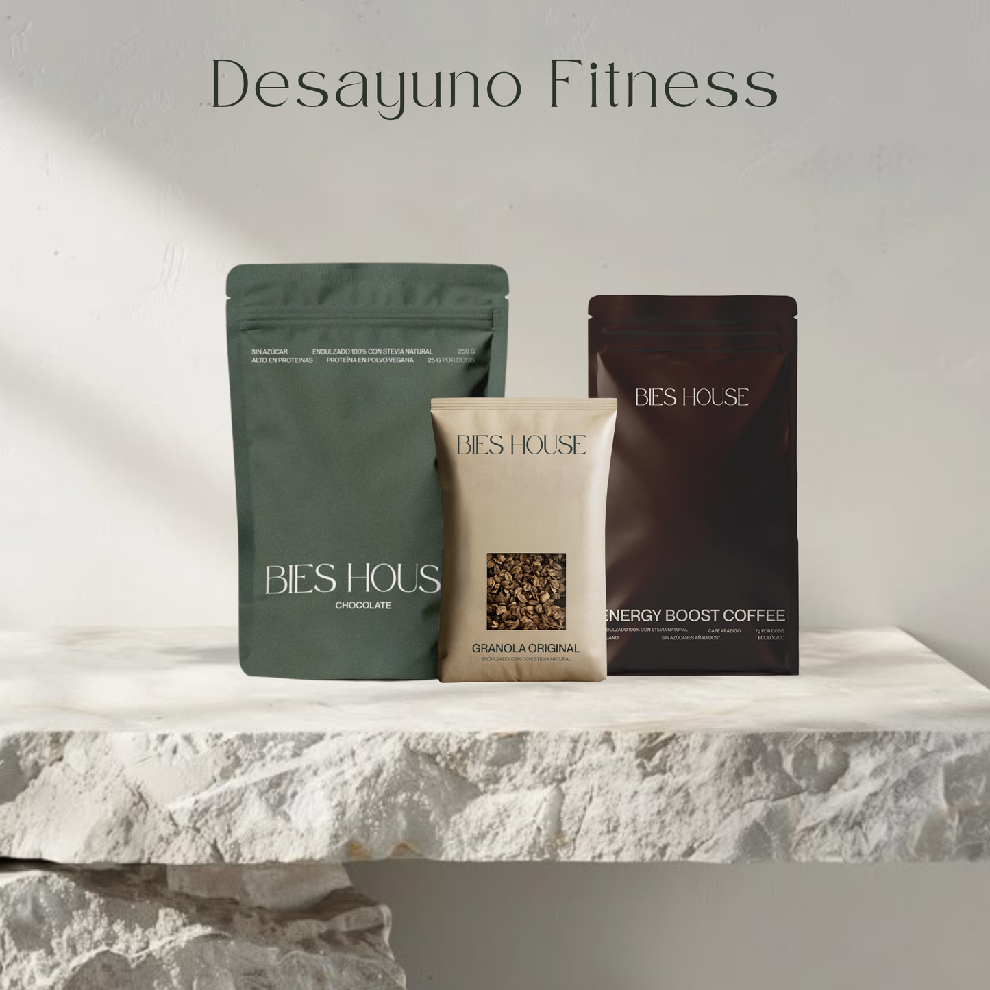 DESAYUNO FITNESS (Café + batido de proteína + granola)